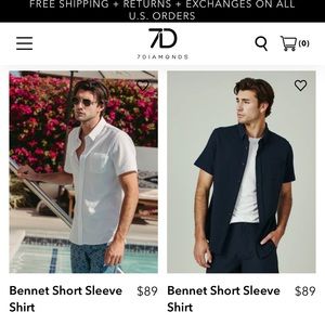 FINAL MARKDOWN!  7DIAMONDS NWOT Button Down Short Sleeve Shirt Geometric Print